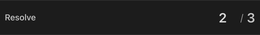 A Resolve resource pool with two of three points remaining.